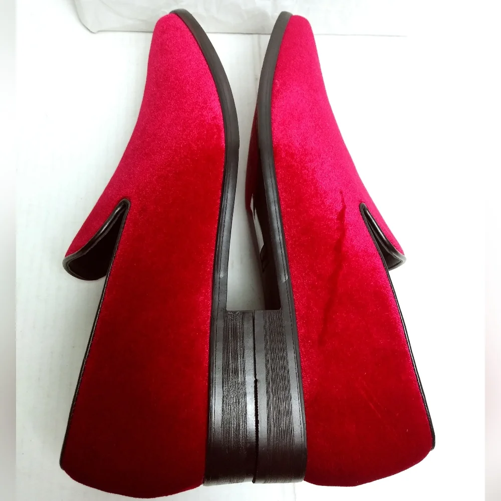 Alberto Fellini Sparko Size 12 Men's Loafers Shoes Red Velour
